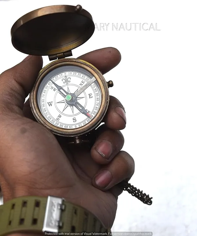 '-Thoreau's Go Confidently Graduation Gift for him, Camping Compass with Leather Pouch Boating Hiking Religious Gifts, Missionary Gifts Keepsake. Confirmation Gift Direction Compass