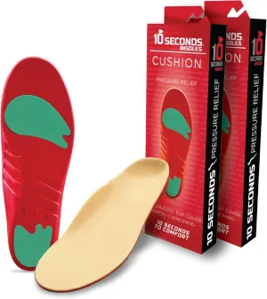 10 Seconds Pressure Relief 3020 – Ultra Cushioned - Medium Arch Support - Medium Arch Height, Trim to Fit, Molds to Foot Plastazote Memory Foam Topper (M 10, W 12) 2-Pack