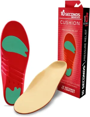 10 Seconds Pressure Relief 3020 – Ultra Cushioned - Medium Arch Support - Medium Arch Height, Trim to Fit, Molds to Foot Plastazote Memory Foam Topper (M 4, W 6)