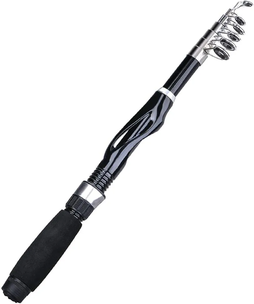 1.0m1.5m Mini Telescopic Rod Reel Seat EVA Handle Spinning Fishing Rod Fishing Tackle DKEKE (Color : Black, Length : 1.0m)