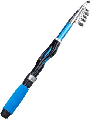 1.0m1.5m Mini Telescopic Rod Reel Seat EVA Handle Spinning Fishing Rod Fishing Tackle DKEKE (Color : Blue, Length : 1.0m)