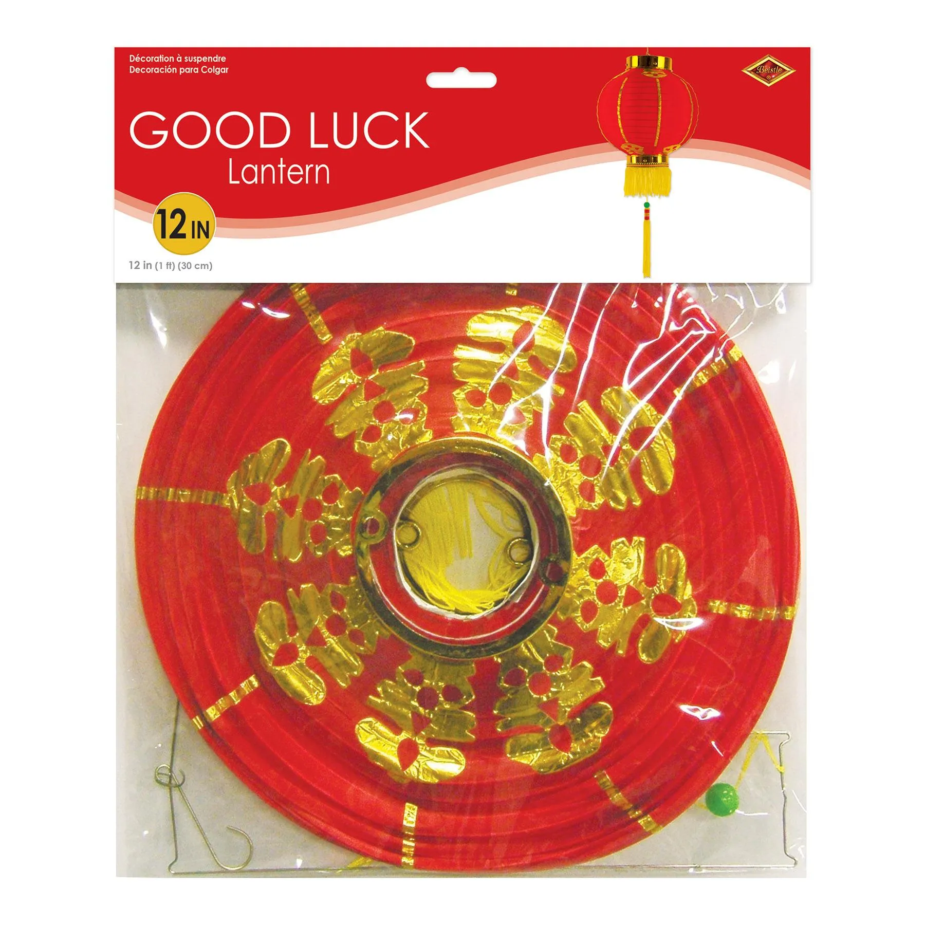 12 Inch-Good Luck Party Lantern with Tassel