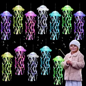 12 Pcs Jellyfish Decoration,Jellyfish Lanterns,Indoor/Outdoor Hanging Jelly Fish Lights for Mermaid Party Decorations & Under The Sea Party Supplies.6 Colored Jellyfish Lamps for Ocean Themed Decor