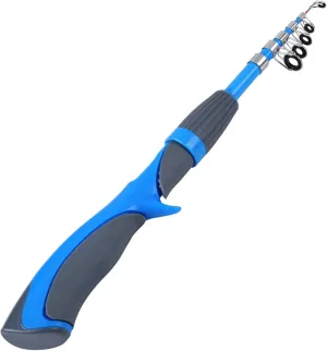 1.25m/1.6m Ice Fishing Rod and Closed Face Spinning Fishing Reel Combo Fishing Tackle Set Telescopic Rod for Child (Blue Rod)