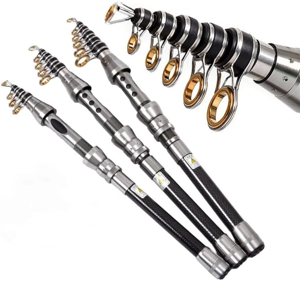 1.5M 1.8M 2.1M 2.4M Telescopic Rock Fishing Rod High Carbon Fiber Spinning Rods