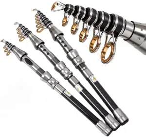 1.5M 1.8M 2.1M 2.4M Telescopic Rock Fishing Rod High Carbon Fiber Spinning Rods
