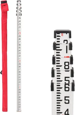 16-Foot Aluminum Grade Rod - 10ths,5 Sections Telescopic Leveling Rod with Bubble Level -Leveling Rod for construction, surveying, and Leveling applications (16FOOT 10TH)
