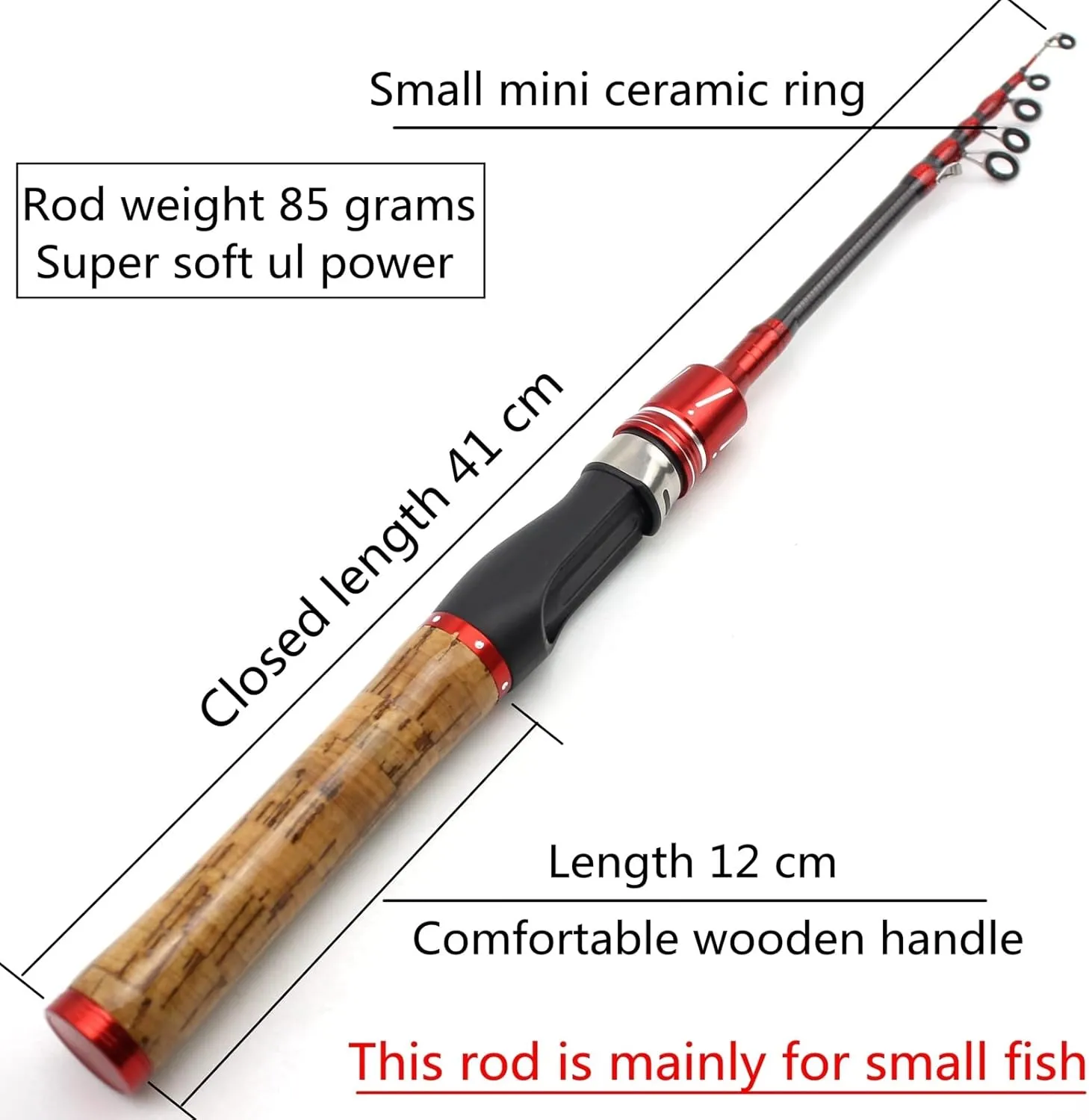 1.8M 1.68Mul Power Lure Fishing Rod, Telescopic Spin-cast Fishing Rod, Small Fish Bait Fishing Rod, Bait Weight 1-5g, Small Fishing Rod for Children Beginners, Soft Slow Fishing Rod Pesca ZYHYD