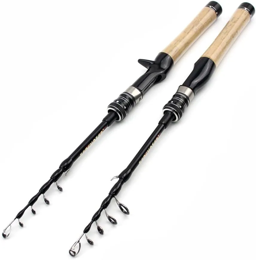 1.98m Carbon Telescopic Fishing Rod ul Power Ultralight Travel Spinning Casting Rods