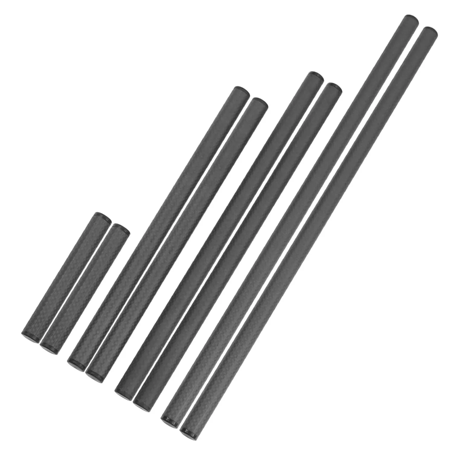 1Pair Diameter 15mm Follow Focus Rig Cage Rod Rail System for Camera Camcorder Photo Studio Accessories Carbon Fiber Tube(1Pair 150mm Bright)