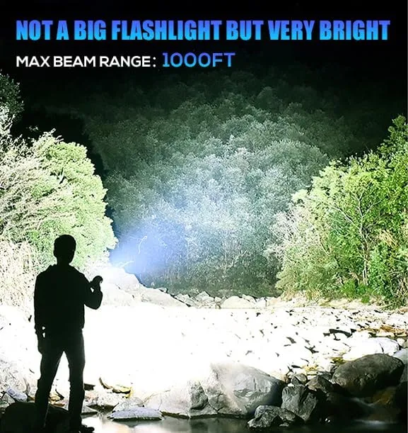 2 Pack Bright Flashlight Set, 2000LM Flashlights High Lumens Rechargeable, Zoomable 3 Modes USB C Flashlight Waterproof Led Flash Light Handheld Torch for Camping Emergency Hiking