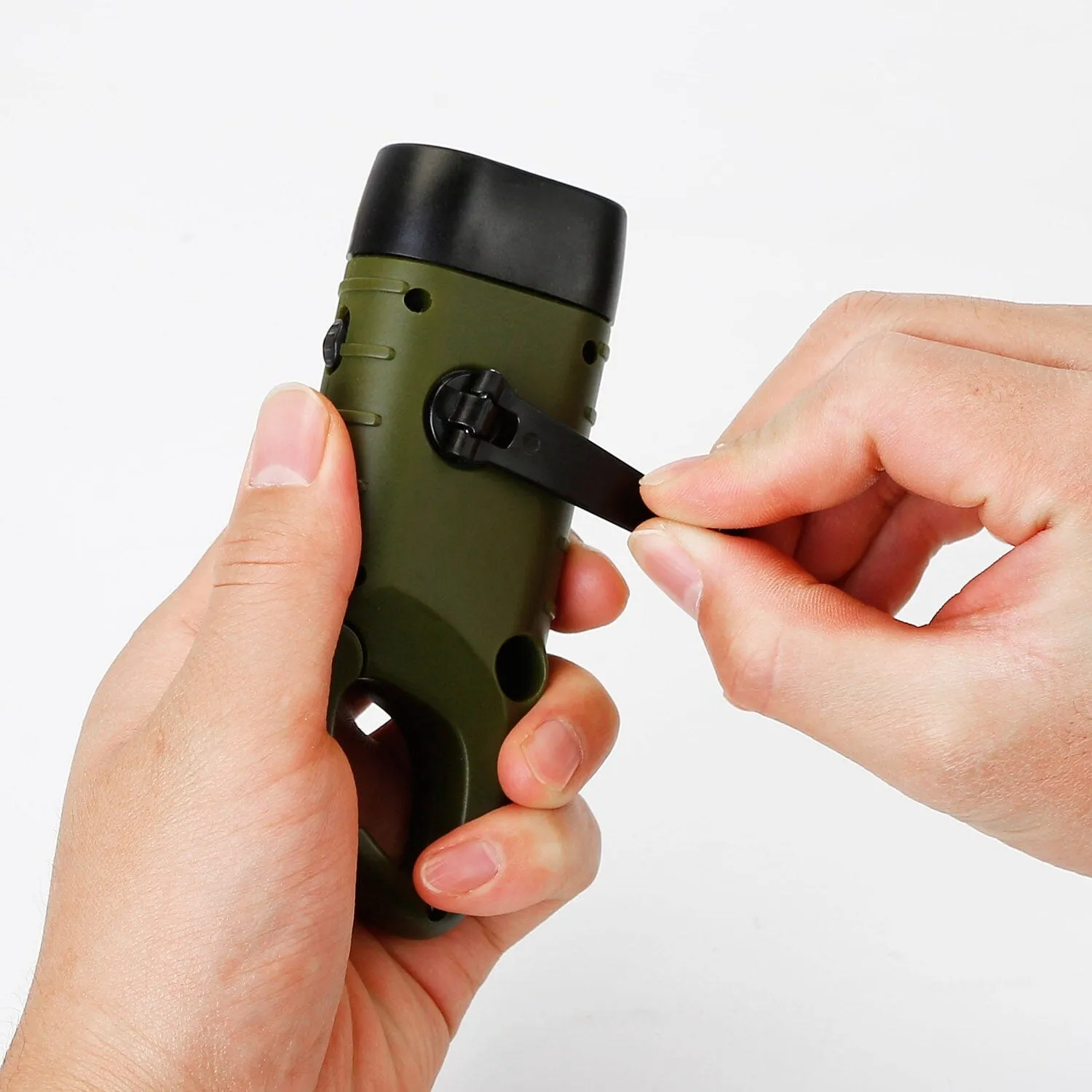 2-Pack: Hand Crank Solar Powered Flashlight