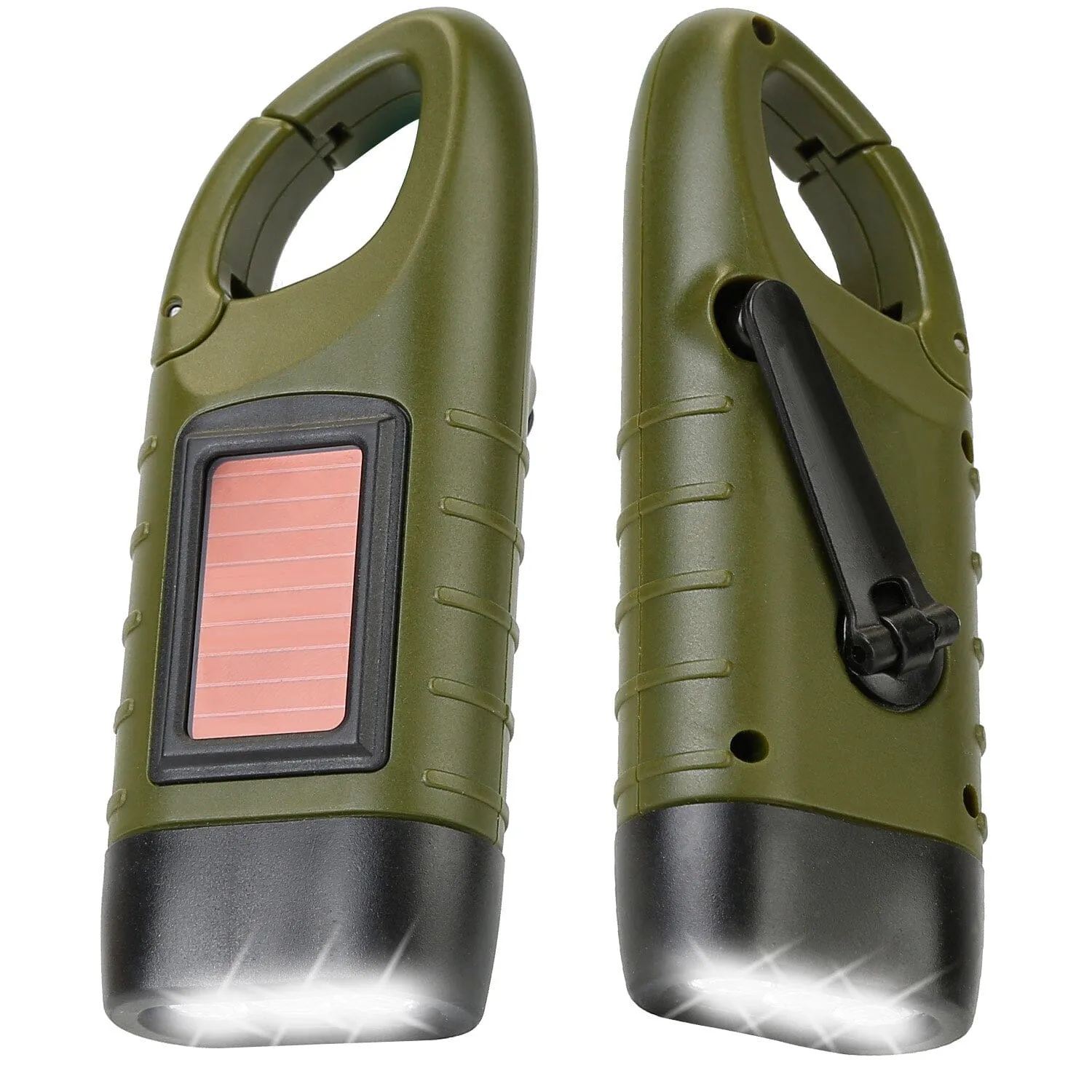 2-Pack: Hand Crank Solar Powered Flashlight