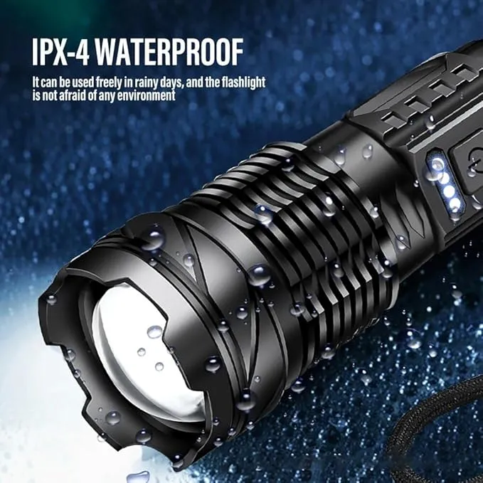 2 Pack Rechargeable Flashlights High Lumens, Super Bright LED Flashlight with 7 Lighting Modes, Waterproof Powerful Handheld Flash Light for Home, Outdoor, Camping, Emergency