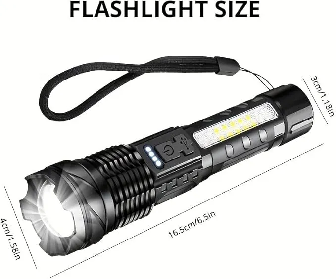 2 Pack Rechargeable Flashlights High Lumens, Super Bright LED Flashlight with 7 Lighting Modes, Waterproof Powerful Handheld Flash Light for Home, Outdoor, Camping, Emergency