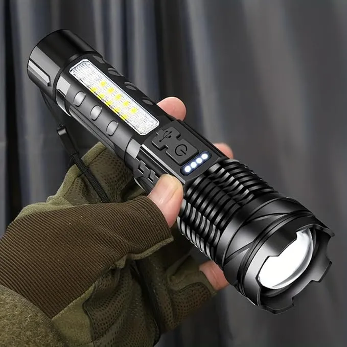 2 Pack Rechargeable Flashlights High Lumens, Super Bright LED Flashlight with 7 Lighting Modes, Waterproof Powerful Handheld Flash Light for Home, Outdoor, Camping, Emergency