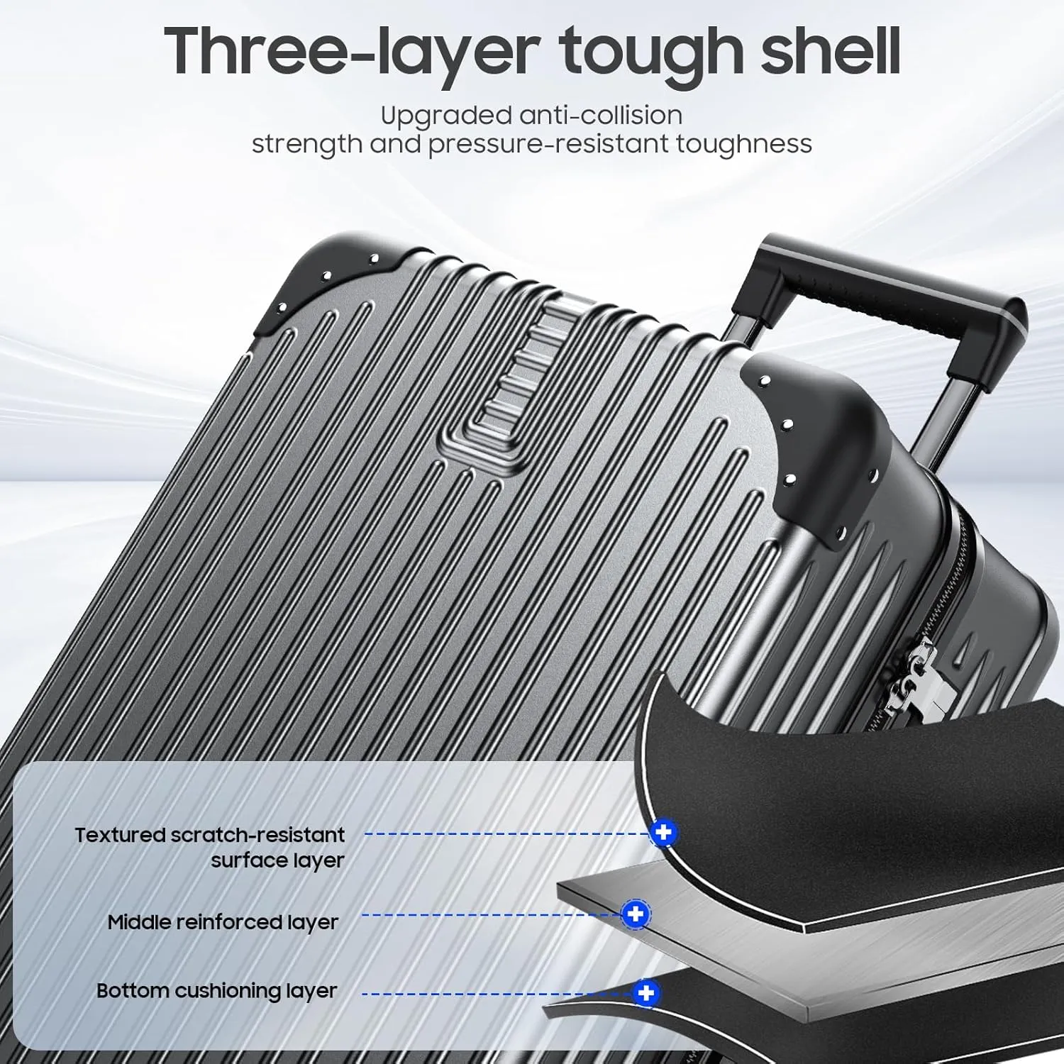 20 Inch Carry on Luggage Carry-on with Cup Holder & USB Port, Luggage with Airline Approved TSA Lock, Softside Lightweight carry on luggage 22 x 14 x 9 airline approved 360° Spinner Double Wheels