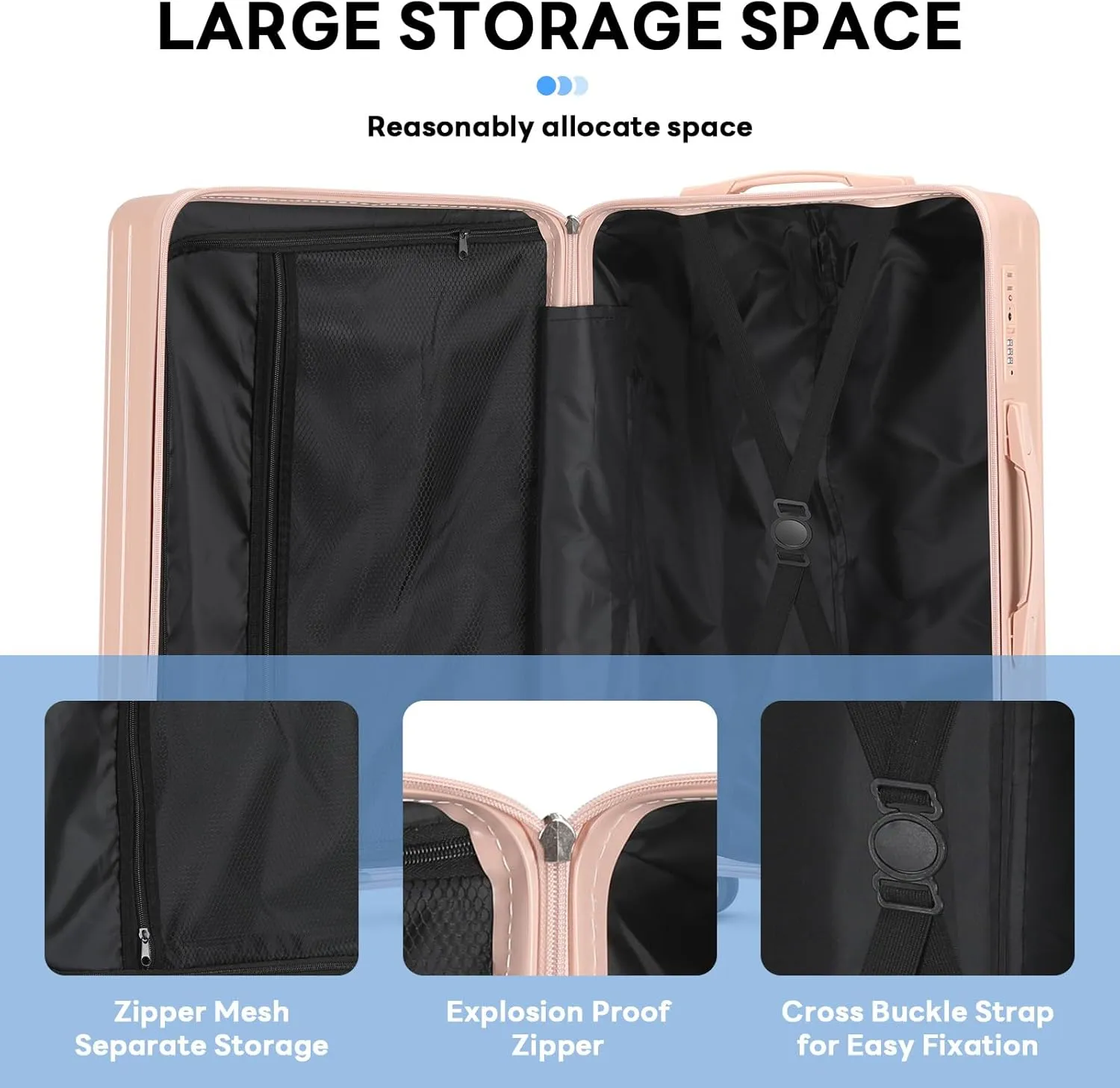 20 Inch Carry on Luggage Carry-on with Cup Holder & USB Port, Luggage with Airline Approved TSA Lock, Softside Lightweight carry on luggage 22 x 14 x 9 airline approved 360° Spinner Double Wheels