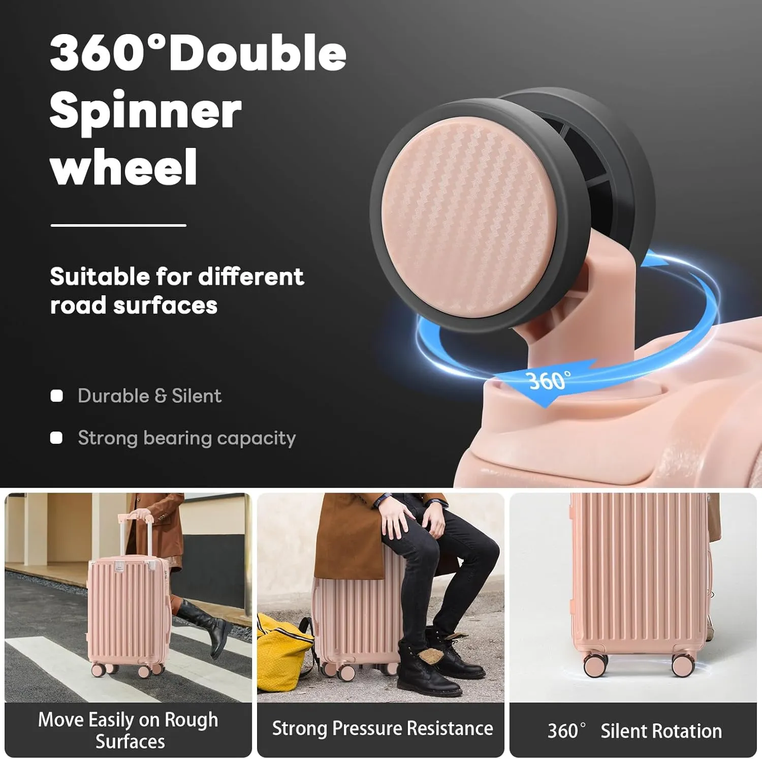 20 Inch Carry on Luggage Carry-on with Cup Holder & USB Port, Luggage with Airline Approved TSA Lock, Softside Lightweight carry on luggage 22 x 14 x 9 airline approved 360° Spinner Double Wheels