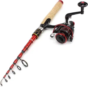 2.1M Shrink Lure Fishing Rod Reel Set, High Carbon Spinning Portable Trout Rod with Fishing Reel and Rotating Fishing Reel Combination, Compact Bait Fishing Rod, Travel Fishing Tackle ZYHYD ()