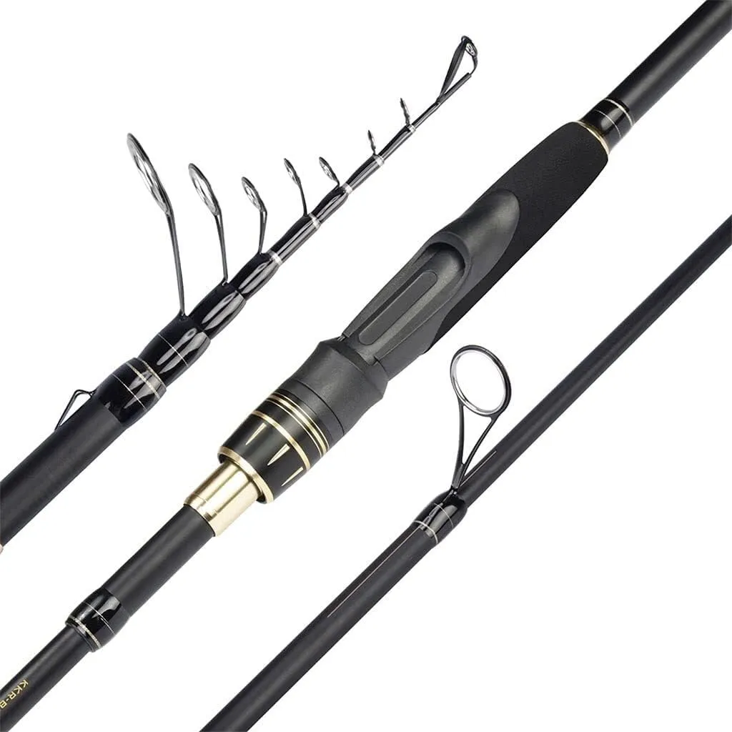 24-Ton Carbon Telescopic Fishing Rod, 2.0M to 2.28M, Portable 6-Piece Design with Fast Action, Graphite Reel Seat