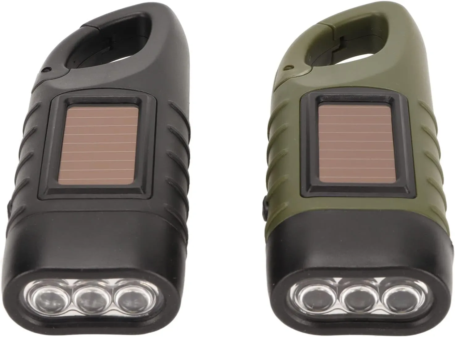 2pcs Hand Crank Solar Powered Flashlight Emergency LED Flashlights Rechargeable Handheld Flashlights Torch for Emergencies Survival Outdoor Sports Camping