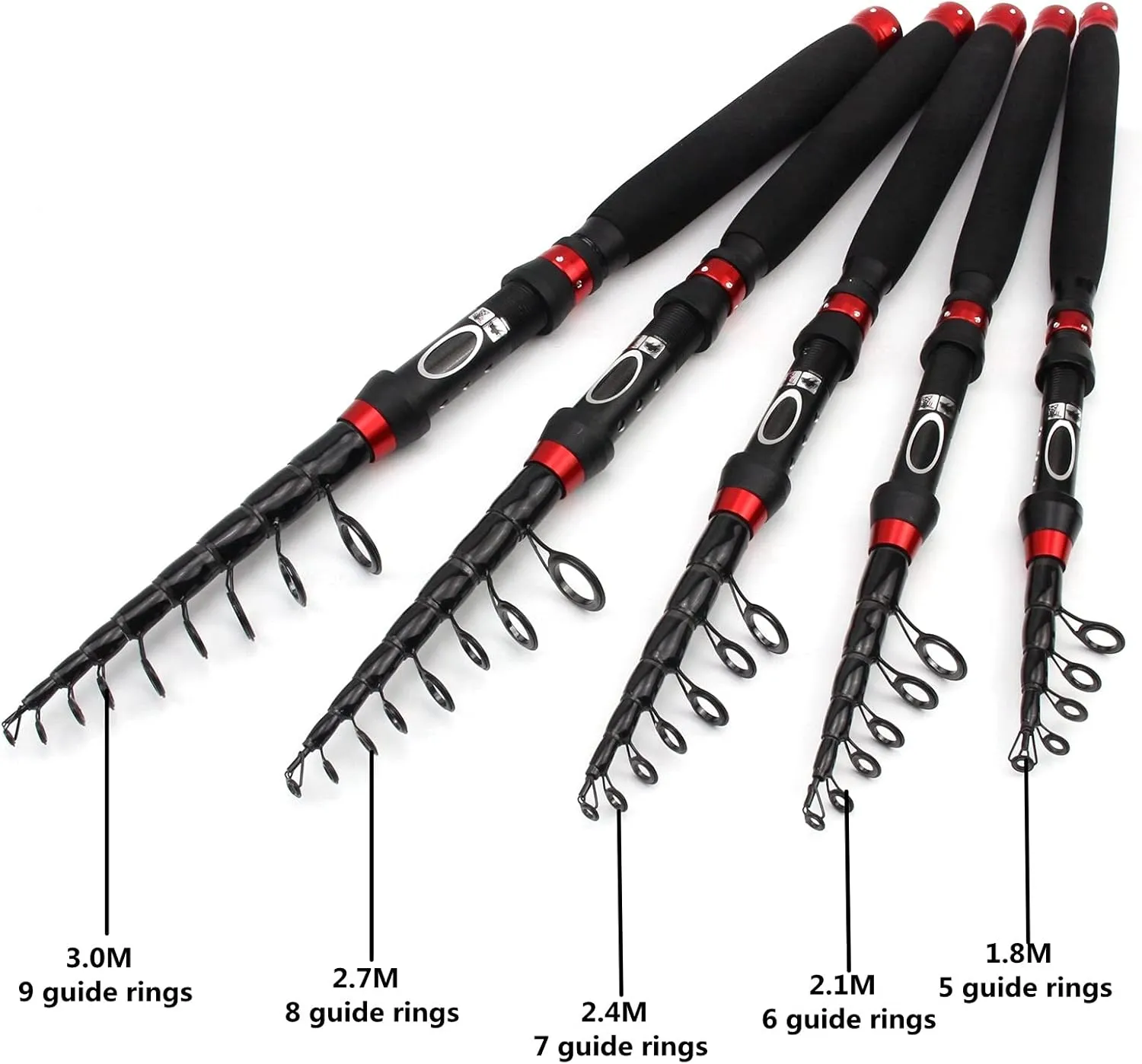 3.0m-1.8m Trout Rod Telescopic Lure Fishing Rod, Sea Fishing Rod, Shore Fishing Long-Term Bait Rod, Bait Weight 10-50g, Extended EVA Handle Fishing Rod ZYHYD