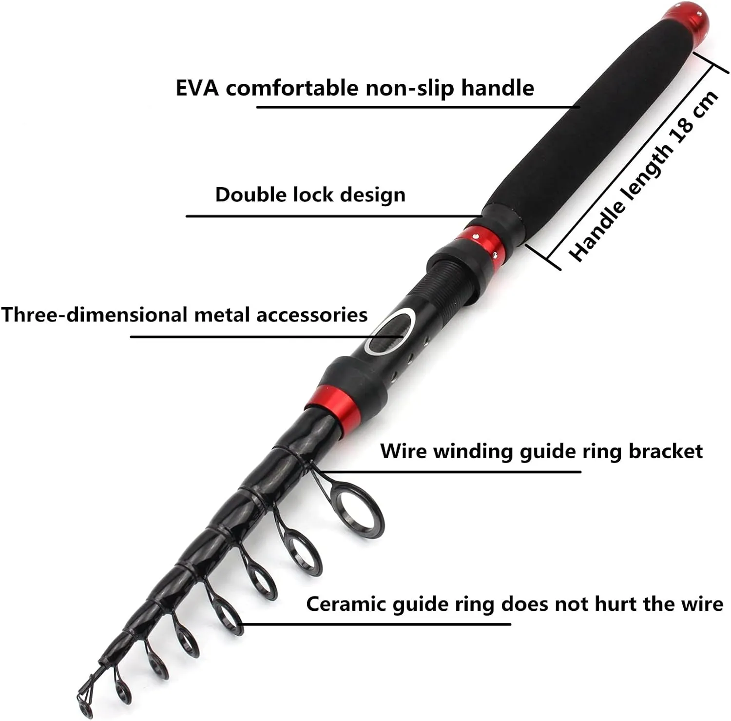 3.0m-1.8m Trout Rod Telescopic Lure Fishing Rod, Sea Fishing Rod, Shore Fishing Long-Term Bait Rod, Bait Weight 10-50g, Extended EVA Handle Fishing Rod ZYHYD