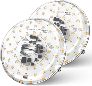 3.93'' LED Retrofit Kit for Ceiling Fan, 12W 1000Lm Dimmable Light Kit Replacement, 3000K Retrofit Light Engine for Ceiling Fan, Pendant, Lantern, 2 Pack