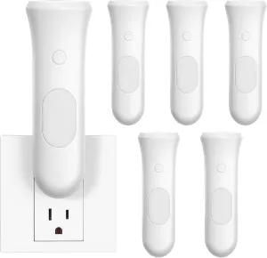 4 in 1 Emergency Power Failure Lights for Home, 6 Pcs Rechargeable LED Flashlight, Automatic Turn-On Power Outage Light Plug in Wall for Snow Storm Weatheready, White