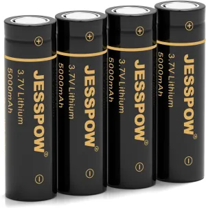 4 Pack 21700 3.7 V Rechargeable Batteries, 21700 Battery 5000mAh Flat Top Li-ion Batteries for Flashlight, Headlamps, etc