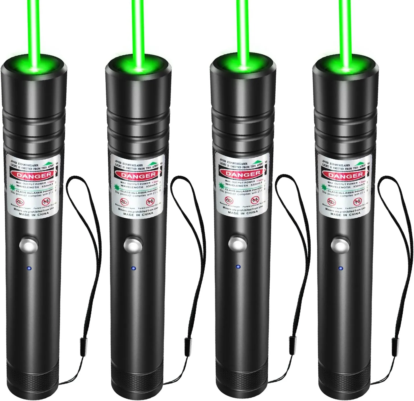 [4 Packs] Professional Rechargeable Green Light Flashlight Long Distance Range for TV/LED/LCD Screens Tactical Flashlights Presentation Office/Outdoors/Astronomic/Construction [001]
