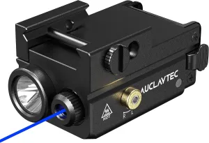 420 Lumen Tactical LED Flashlight with Laser Sight Combo Impact Resistant, Built in Rechargeable Battery with Ambidextrous Switch Design and 3 Light Modes (Blue)