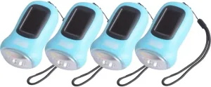 4/8/10-piece Hand Crank Flashlight Set, Travel Solar Powered Flashlight, Emergency Manual Flashlight with Wrist Strap, Self-Powered Flashlight(Blue Color,Set 1)
