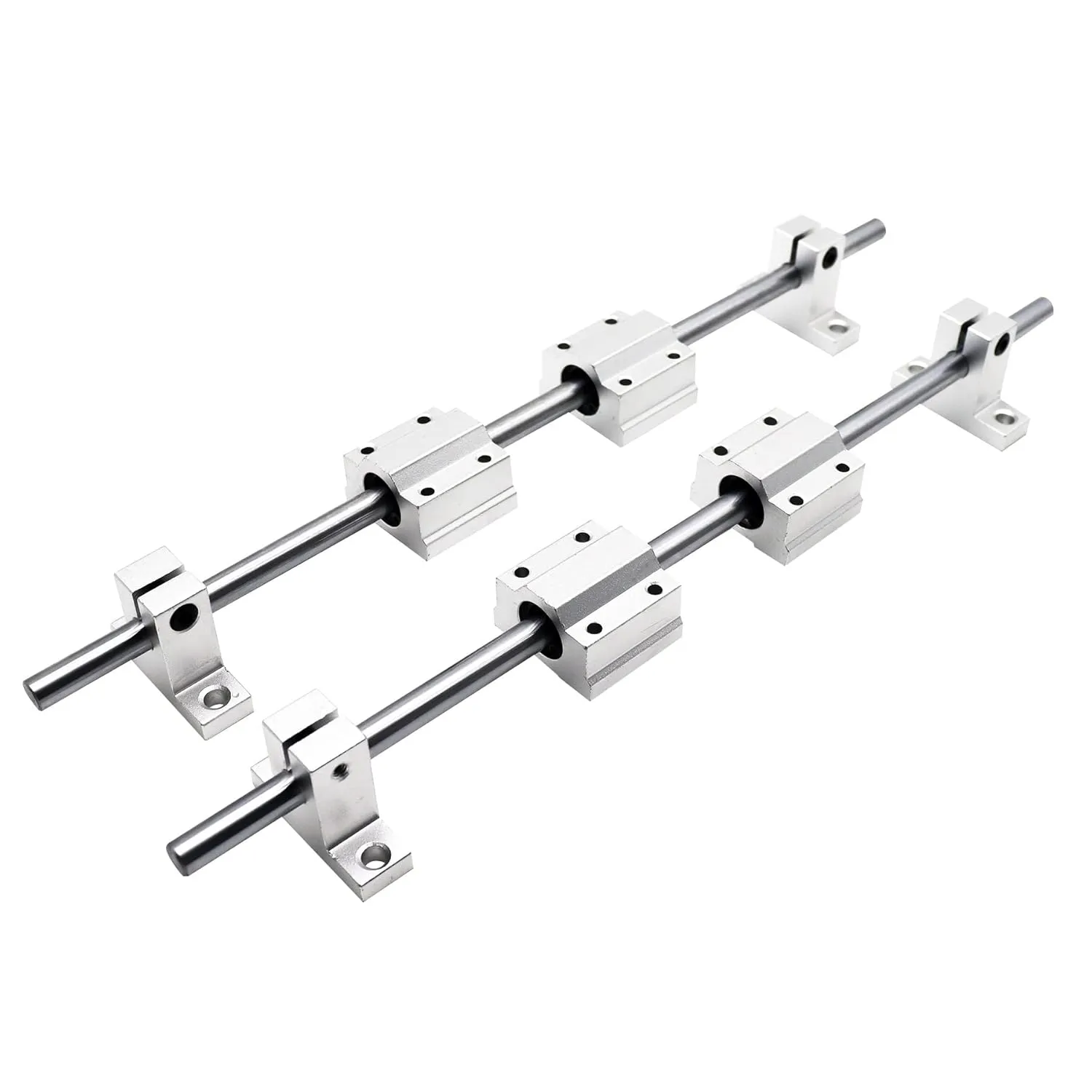 4PCS 8mmx 400mm (0.32" x 15.75") Case Hardened Chrome Plated Linear Motion Rods Linear Rail Rod Shaft for 3D Printer, DIY, CNC - Metric h8 Tolerance