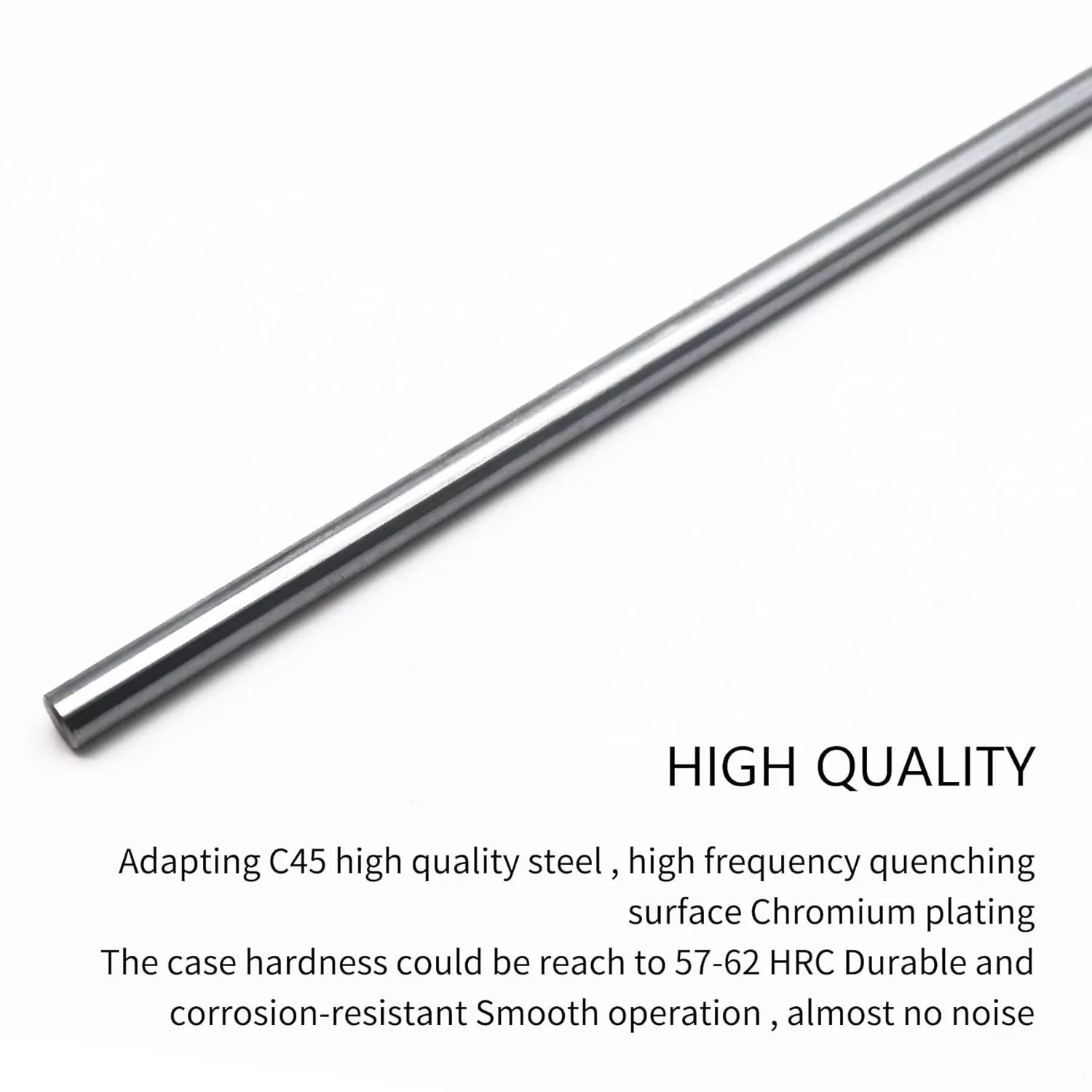 4PCS 8mmx 400mm (0.32" x 15.75") Case Hardened Chrome Plated Linear Motion Rods Linear Rail Rod Shaft for 3D Printer, DIY, CNC - Metric h8 Tolerance