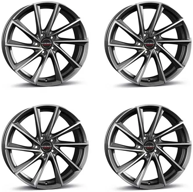 4x Borbet alloy rims VTX 8x18 ET40 5x114,3 graphite polished compatible with Jeep Compass Patriot