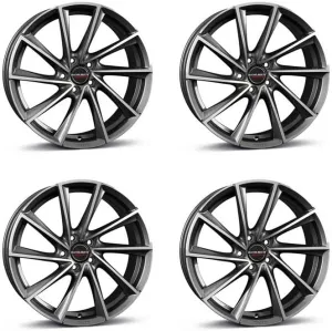 4x Borbet alloy rims VTX 8x18 ET40 5x114,3 graphite polished compatible with Jeep Compass Patriot