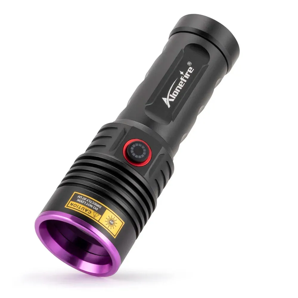 60W High Power UV Blacklight Flashlight 365nm Rechargeable for Stain Detection, Ore, Money, Scorpion, Fluorescent Curing, Pet Marker