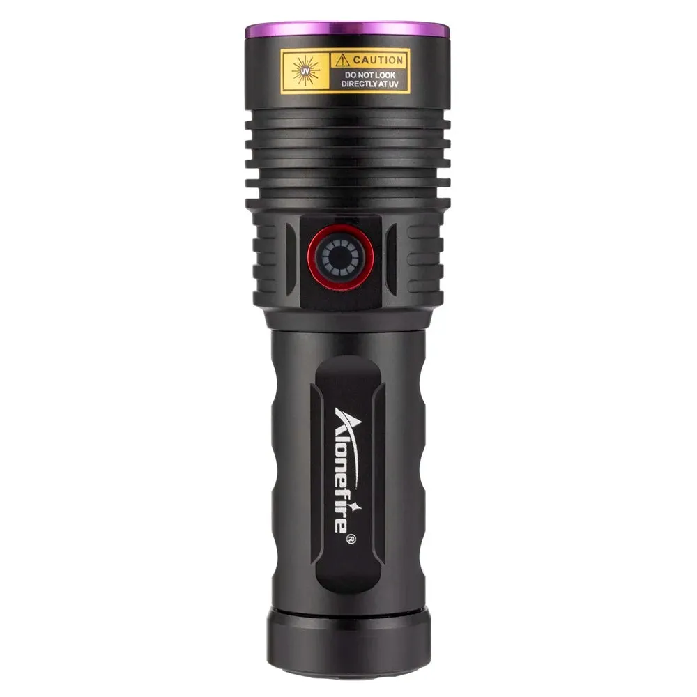 60W High Power UV Blacklight Flashlight 365nm Rechargeable for Stain Detection, Ore, Money, Scorpion, Fluorescent Curing, Pet Marker
