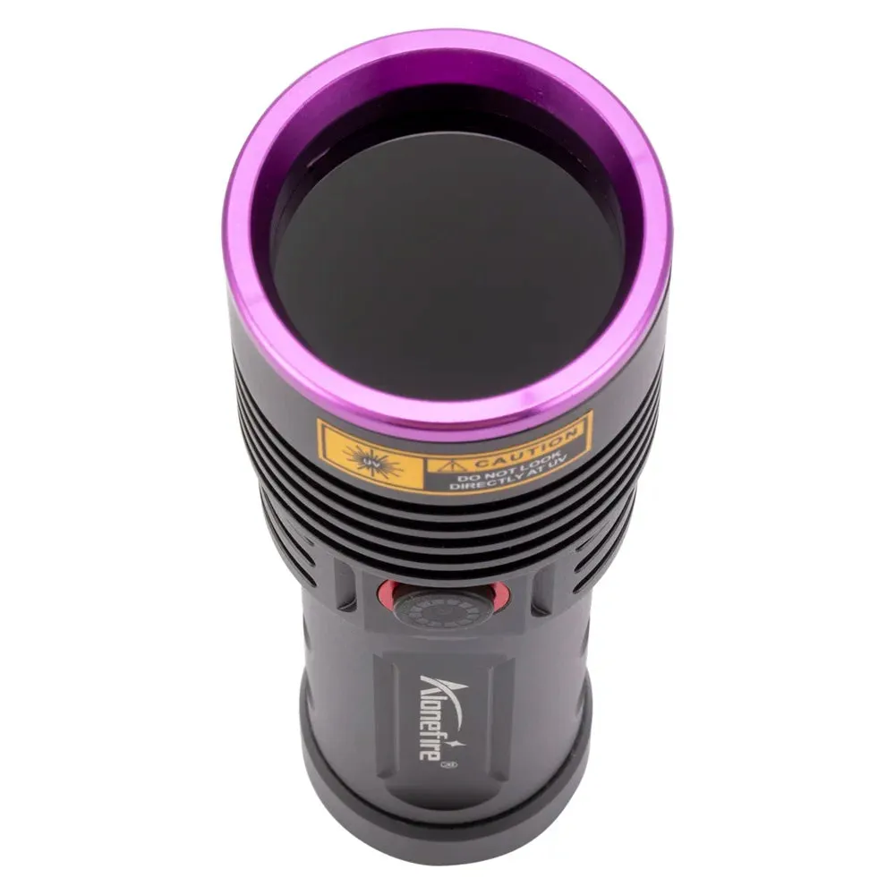 60W High Power UV Blacklight Flashlight 365nm Rechargeable for Stain Detection, Ore, Money, Scorpion, Fluorescent Curing, Pet Marker