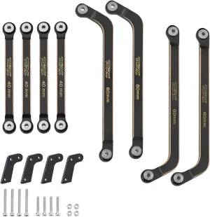 8PCS Brass High Clearance Chassis Suspension Links Rod Linkage Set for Axial AX24 XC-11/24 RC Crawler Car Upgrade Parts,Black Coating
