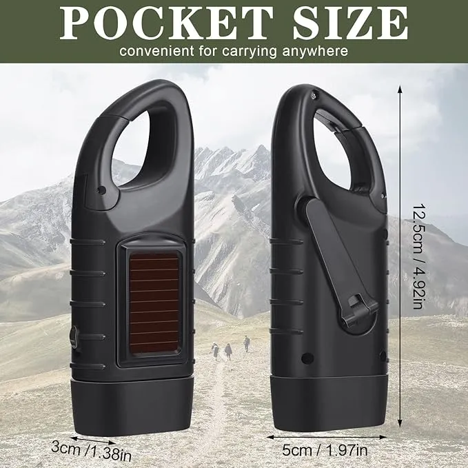 9 Pieces Hand Crank Solar Powered Flashlights, Emergency Rechargeable LED Flashlight Survival Flashlight Gear Self Powered Charging Torch for Outdoor Sports Hiking Camping, Green Yellow Black
