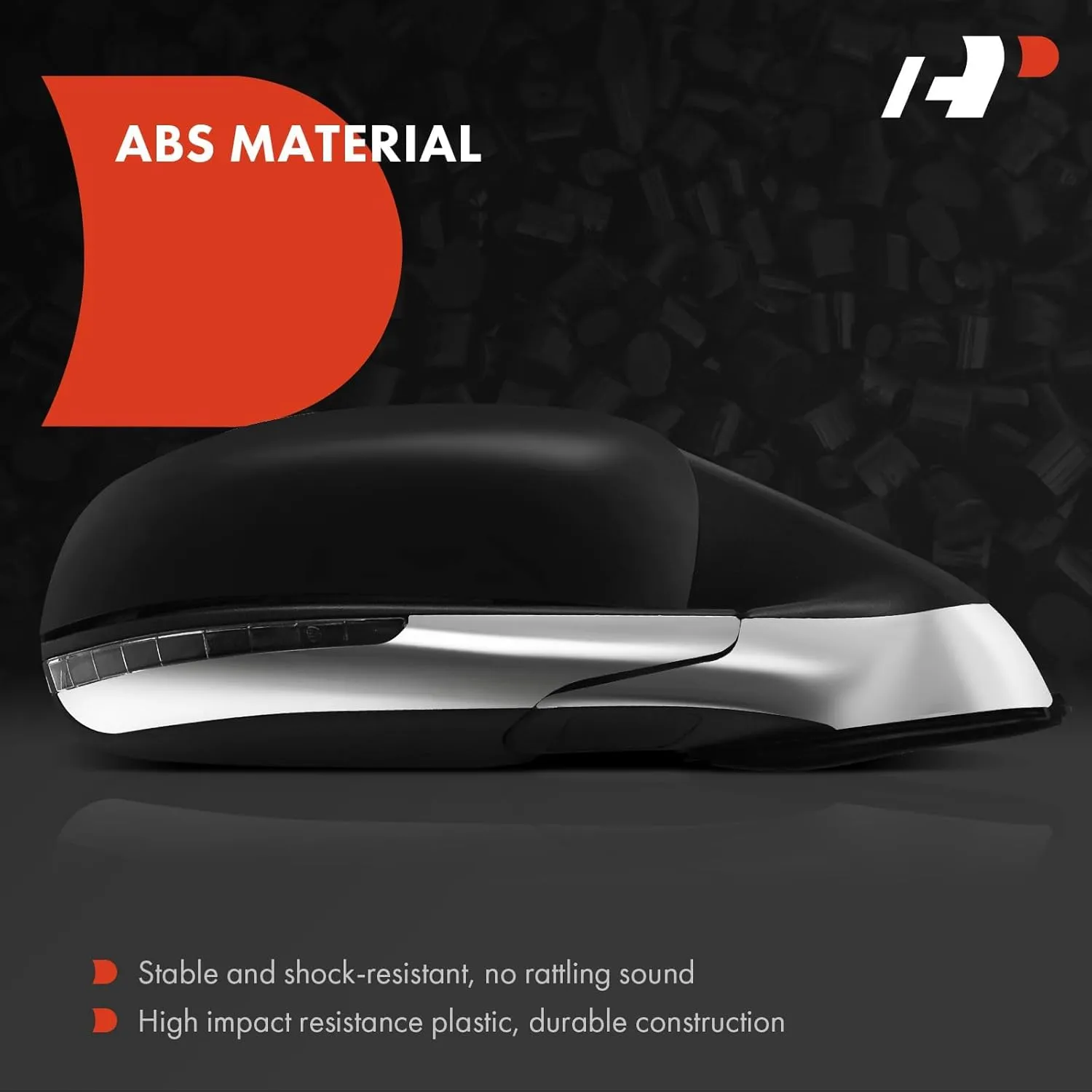 A-Premium Passenger Side Power Door Mirror - Compatible with Jeep Compass 2017-2022 - Heated Manual Folding Black Outside Rear View Mirror w/Turn Signal Blind Spot Detection