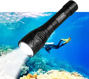A70 Scuba Dive Light, 2500 Lumen Bright Diving Flashlight with 11 Degree Narrow Beam, IP68 Waterproof Underwater Flashlight 150 Meters Submersible Torch for Diving Snorkeling Caving