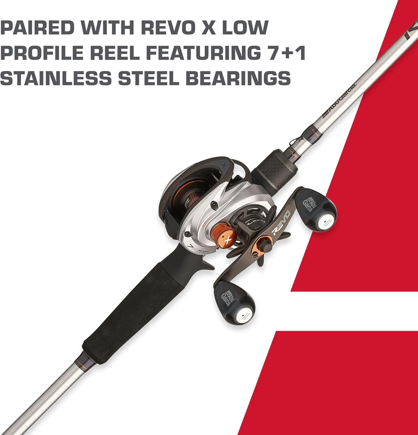 Abu Garcia Revo X Low Profile Baitcast Reel and Fishing Rod Combo