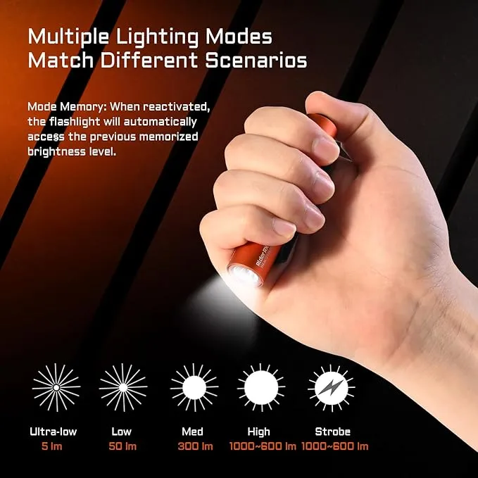 ACEBEAM Rider RX 1000 High Lumens EDC AA Flashlight Rechargeable, Pocket LED Flashlight with Clip, Super Bright Mini Flash Light, Small Powerful Flashlight for Camping, Emergency, Home