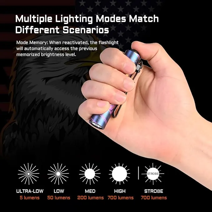 ACEBEAM Rider RX 700 High Lumens EDC AA Flashlight Rechargeable, Pocket LED Flashlight with Clip, Super Bright Mini Flash Light, 519A-V1 LED 90  High CRI Small Flashlight for Camping, Emergency, Home