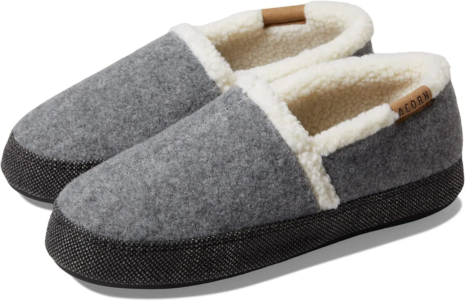 Acorn Women's All-Season Recycled Berber Madison Moc Slippers, Faux Fur Moc Toe, Solid, Bow, US Women's Size