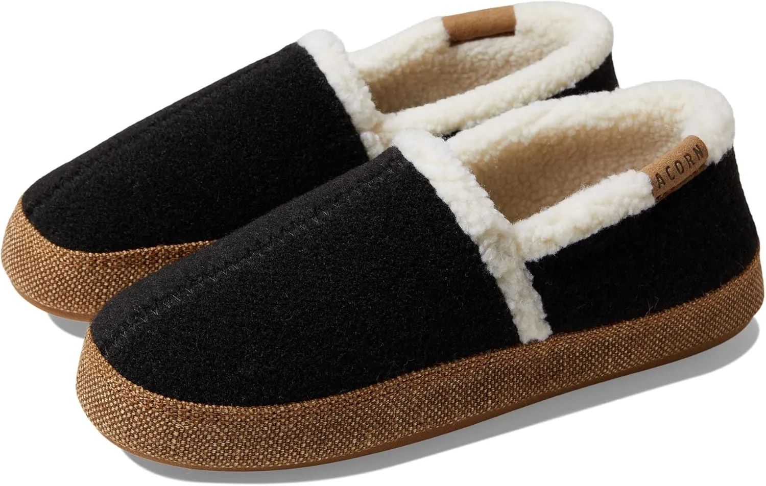 Acorn Women's All-Season Recycled Berber Madison Moc Slippers, Faux Fur Moc Toe, Solid, Bow, US Women's Size
